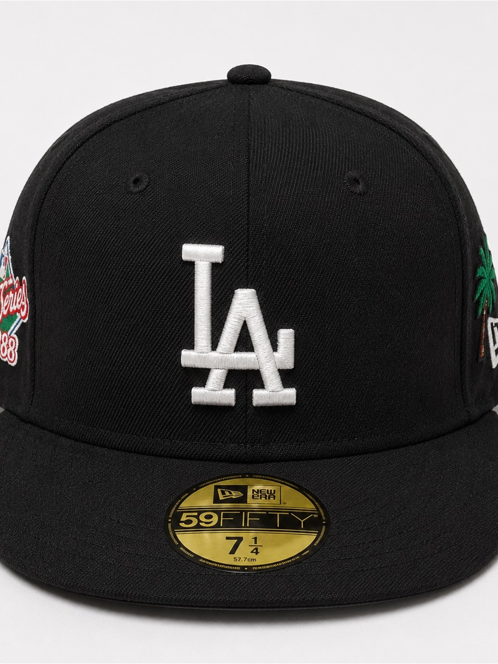 New Era Black LA Embroidered Fitted Cap with White Logo